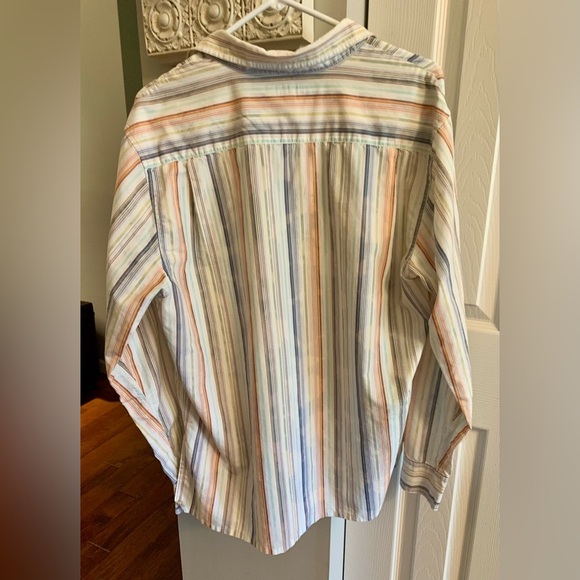 Vintage Guess Vibrant Blue and Orange Blouse with Striking Stripes - Picture 4 of 4